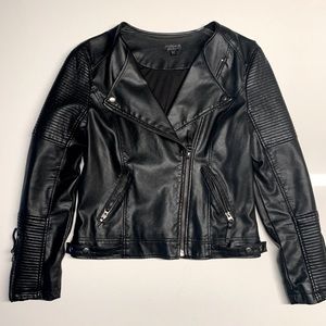 TOPSHOP Rosa Faux Leather Biker Jacket